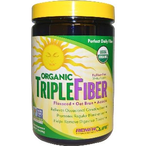 Organic Triple Fiber powder (12.3 oz)* Organic Triple Fiber is a blend of organic ground flaxseed, organic acacia fiber and organic (gluten-free) oat bran..